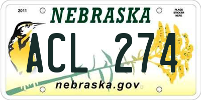 NE license plate ACL274