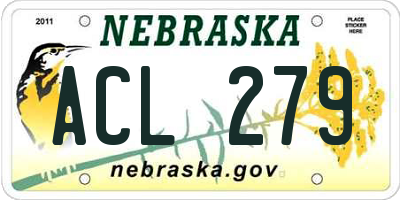 NE license plate ACL279