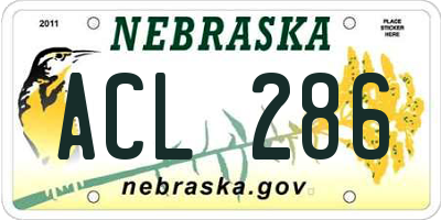 NE license plate ACL286