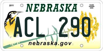 NE license plate ACL290