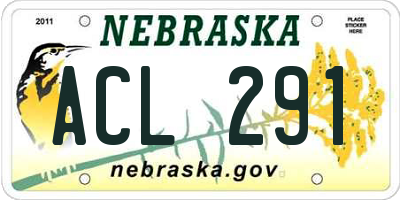 NE license plate ACL291