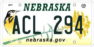 NE license plate ACL294