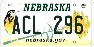 NE license plate ACL296