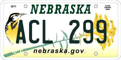 NE license plate ACL299