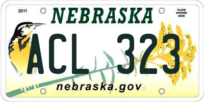NE license plate ACL323