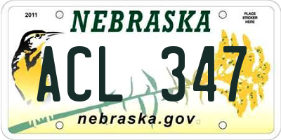 NE license plate ACL347
