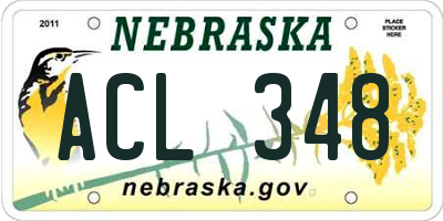 NE license plate ACL348
