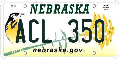 NE license plate ACL350