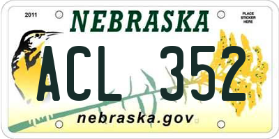 NE license plate ACL352