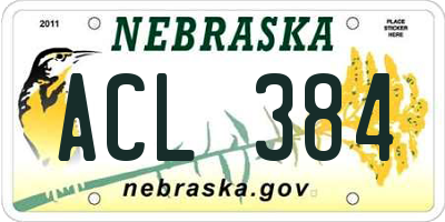 NE license plate ACL384
