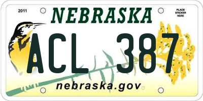NE license plate ACL387