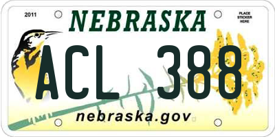 NE license plate ACL388