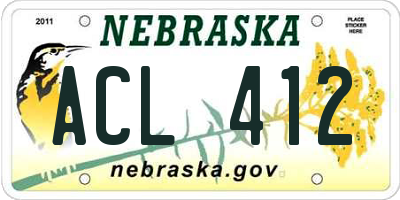NE license plate ACL412