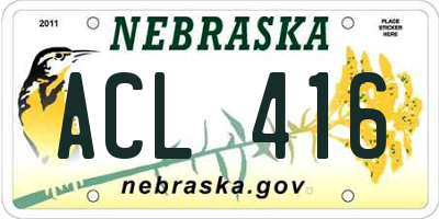 NE license plate ACL416