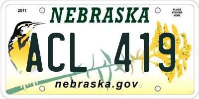NE license plate ACL419