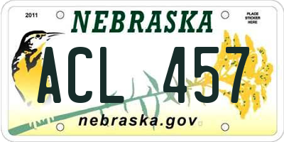 NE license plate ACL457