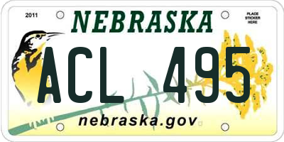 NE license plate ACL495