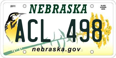 NE license plate ACL498