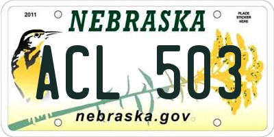 NE license plate ACL503