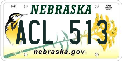 NE license plate ACL513