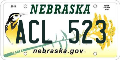 NE license plate ACL523