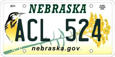 NE license plate ACL524