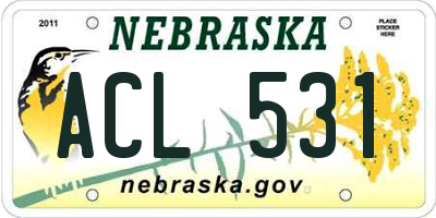 NE license plate ACL531
