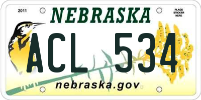 NE license plate ACL534