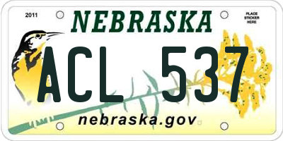 NE license plate ACL537
