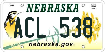 NE license plate ACL538