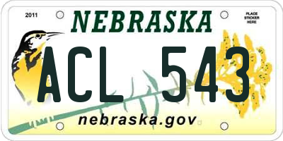 NE license plate ACL543