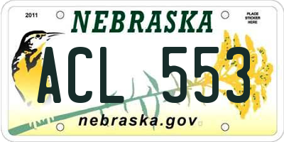 NE license plate ACL553