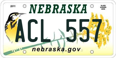 NE license plate ACL557