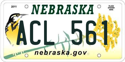 NE license plate ACL561