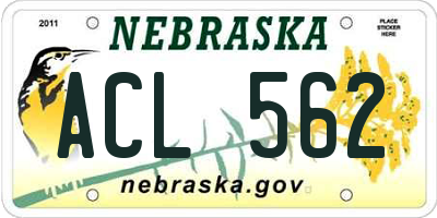 NE license plate ACL562