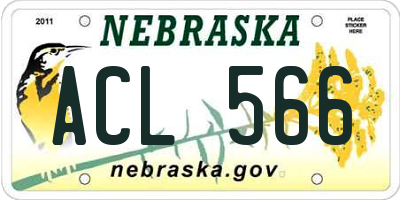 NE license plate ACL566