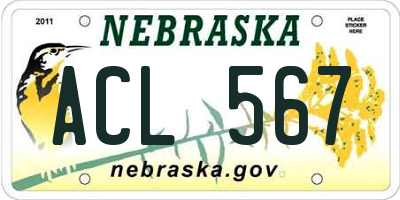NE license plate ACL567