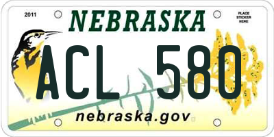 NE license plate ACL580