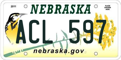 NE license plate ACL597