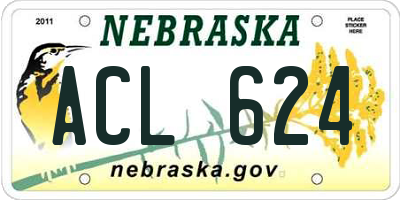 NE license plate ACL624