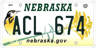 NE license plate ACL674