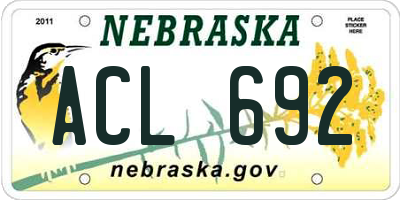 NE license plate ACL692