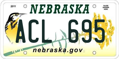 NE license plate ACL695