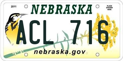 NE license plate ACL716