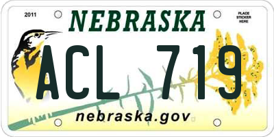 NE license plate ACL719
