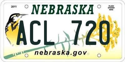 NE license plate ACL720