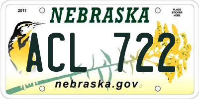 NE license plate ACL722
