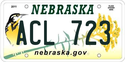 NE license plate ACL723