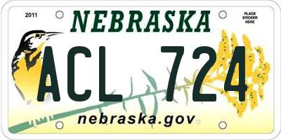 NE license plate ACL724