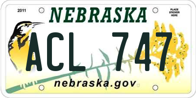 NE license plate ACL747